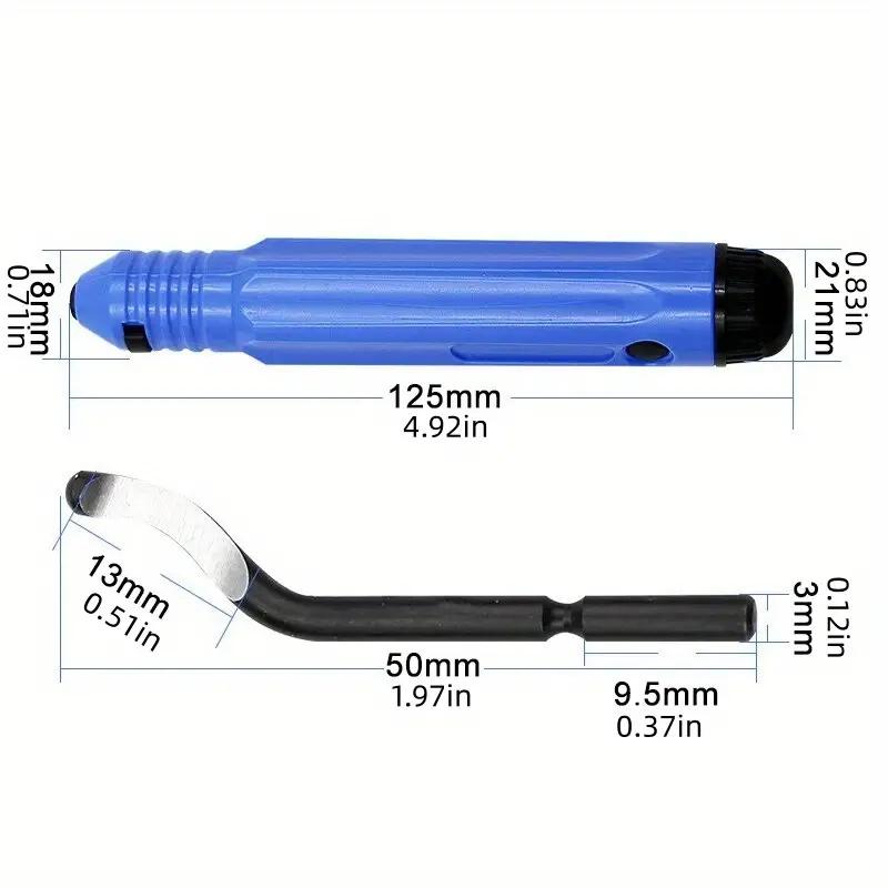 11PCS/Set Rotary Deburr Blades Set With Handle Hand Deburring Tool Trimming Knife Scraper Edge Chamfer Trimming Tools Kit