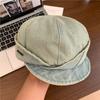 Literary and artistic washed denim niche design beret women's versatile face small sunshade sunscreen octagonal hat tide