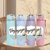 1PC Voyage Sailboat Badge Pattern 750ml Color Plastic Sports Water Bottle Leakproof Flip Straw Lid Suitable for Sports Office Home Use