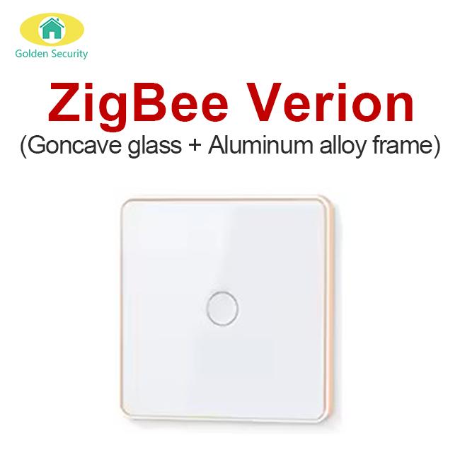 2025 Tuya APP Remote Control US EU Zigbee Aluminum Alloy Frame Smart Wall Switch Tempered Glass Touch Light Switches 250v 16a 45mm*45mm&Eu Standard