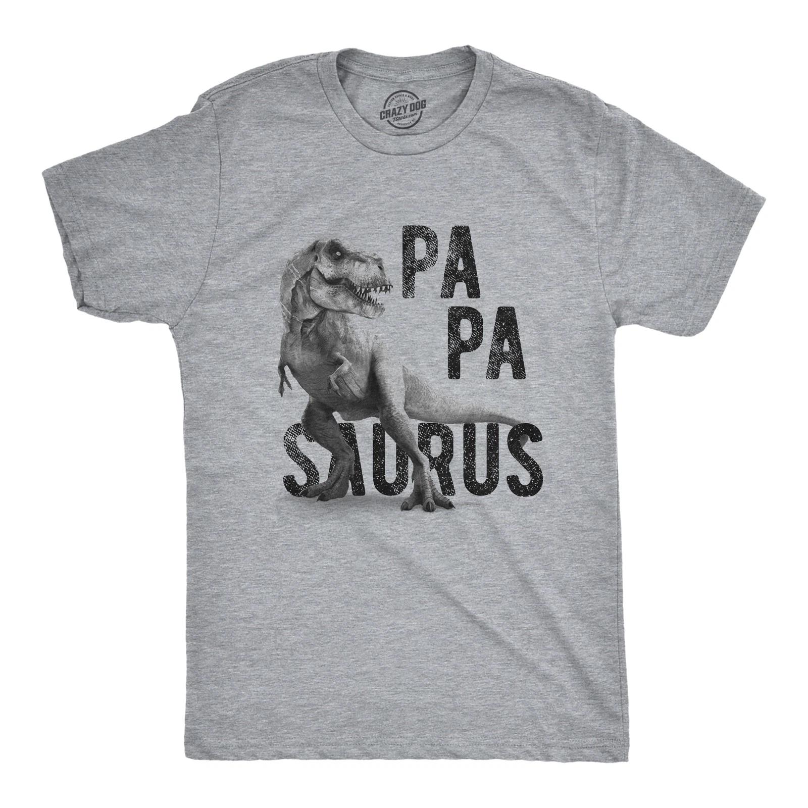 Mens Papasaurus T Shirt Funny Trex Dinosaur Fathers Day Graphic Novelty Tee M