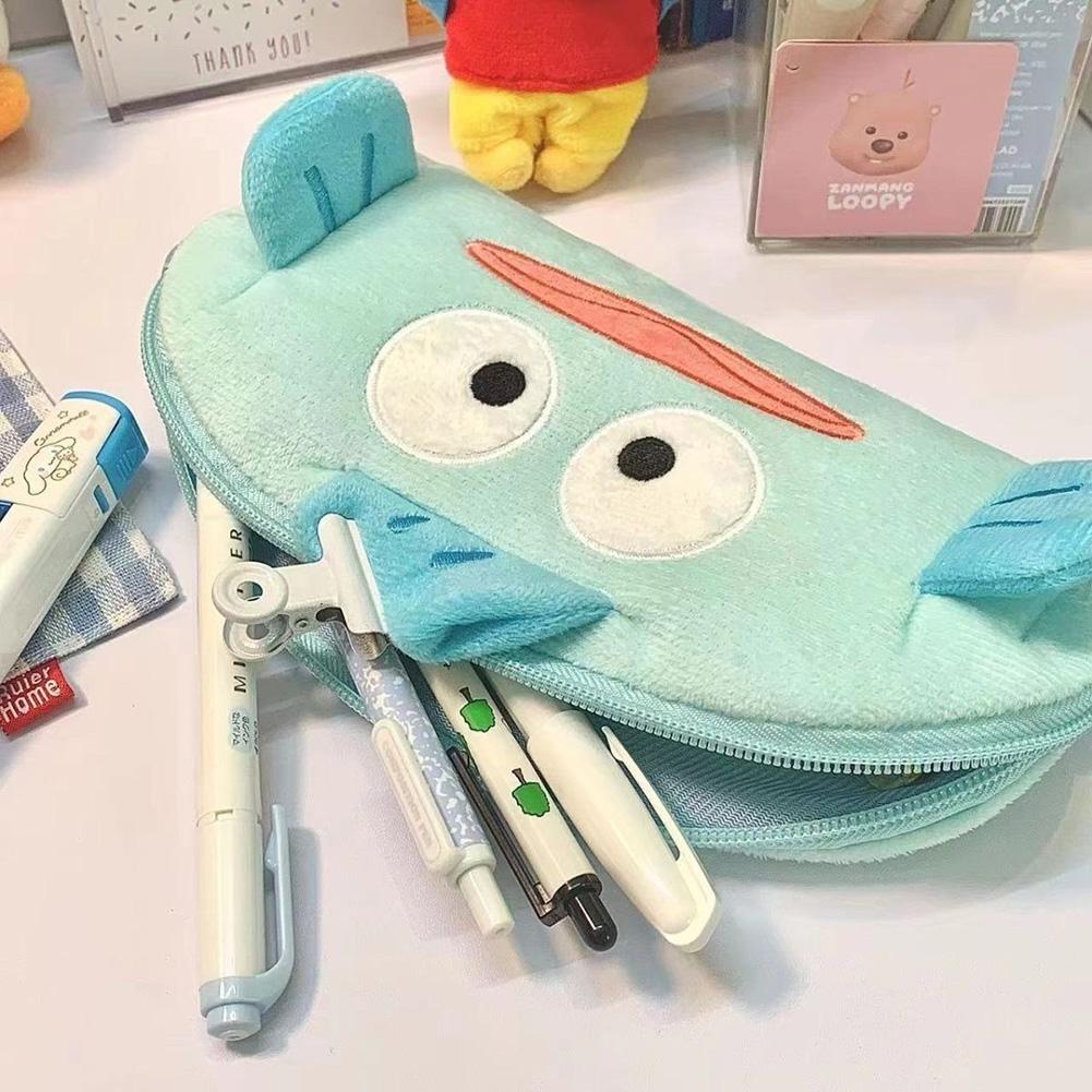 Novelty Funny Shaped Pencil Case Cute Large Capacity Blue Big-Mouthed Ugly Fish Giftable Funny Stationery Bag
