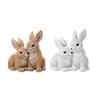 Miniature Bunny Resin Figurine Desktop Sculpture for Yard Patio Fairy Garden Landscape Dollhouse Decoration