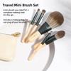 DUcare Portable Makeup Brush Set of with PU Storage Premium Fiber Fluffy Powder Blush Eyeshadow Eyebrow Portable Makeup Popular Cute Brush Set 5,