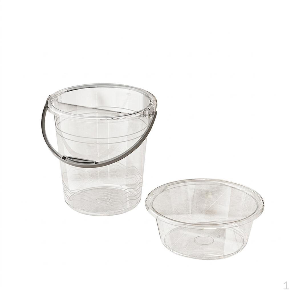 Bathroom Storage Bucket with Basin and Ladle 3 Piece Set, Large Washing Up Bowl for Sink liters 12