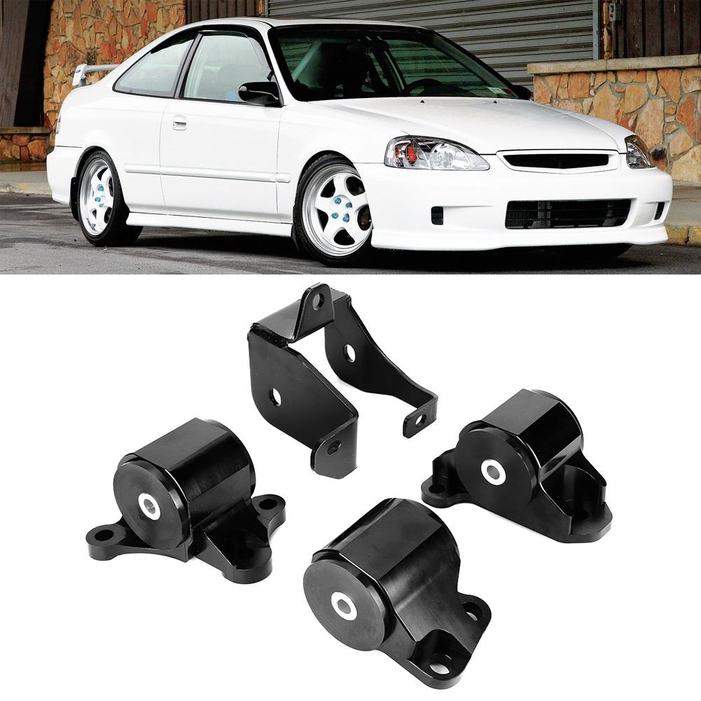 Aluminum B & D Series Engine Motor Mounts Bracket Kit Fit for Honda Civic 19962000 Black