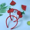 4Pcs Fruit Decor Headbands Cartoon Watermelon Cherry Strawberry Headpiece Spring