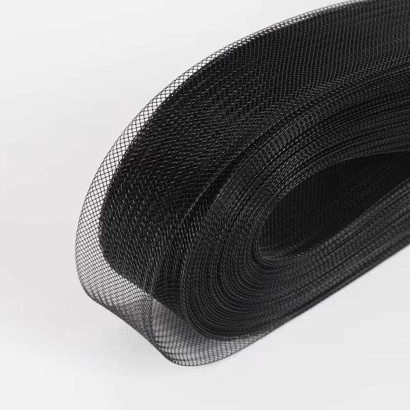 Black & White Elastic Stretch Mesh Ribbon (6-10cm) for Wedding Dresses, Dance Skirts, Support, and Horsehair Fishbone Net Clothing Accessories.