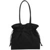 Borsa casual in tessuto plissettato, Borsa a spalla singola di grande capacità, Borsa da pendolare di nicchia con coulisse, Borsa tote