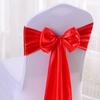 10Pcs Chair Back Flower Satin Chair Tie Bow DIY Bow Tying Banquets Parties Weddings Decoration Chair Styling Accessories