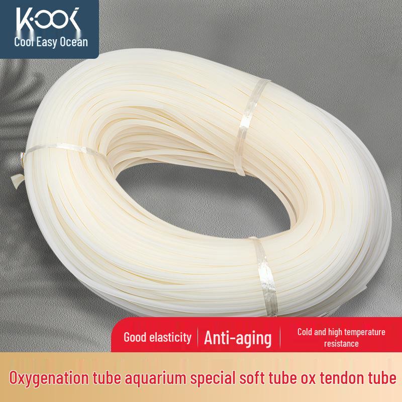 Aquarium Oxygen Pump Silicone Tube with Transparent Ox-Tendon and Bubble Stone for Aeration