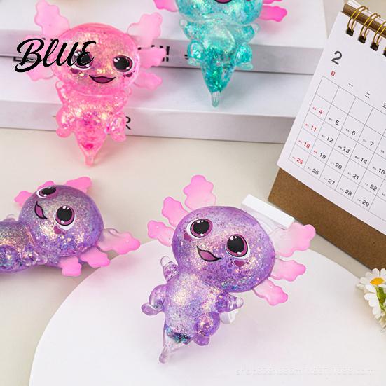 Slow Rising Stress Toy Glittery Salamander Squeeze Soft Rebound Glitter Texture Relief Fidget with Transparent Cute Decompression Gift