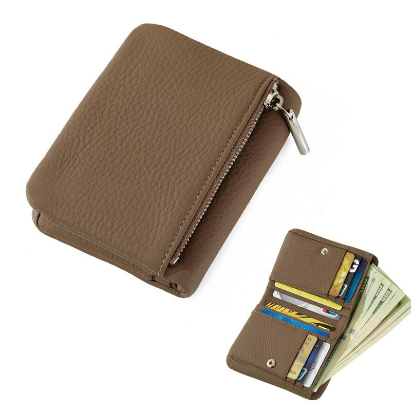 Mendy Women's Leather Zip Wallet Genuine Leather Card Holder Wallet Cash Money Holder With Card Slots Women's Pouch Designer