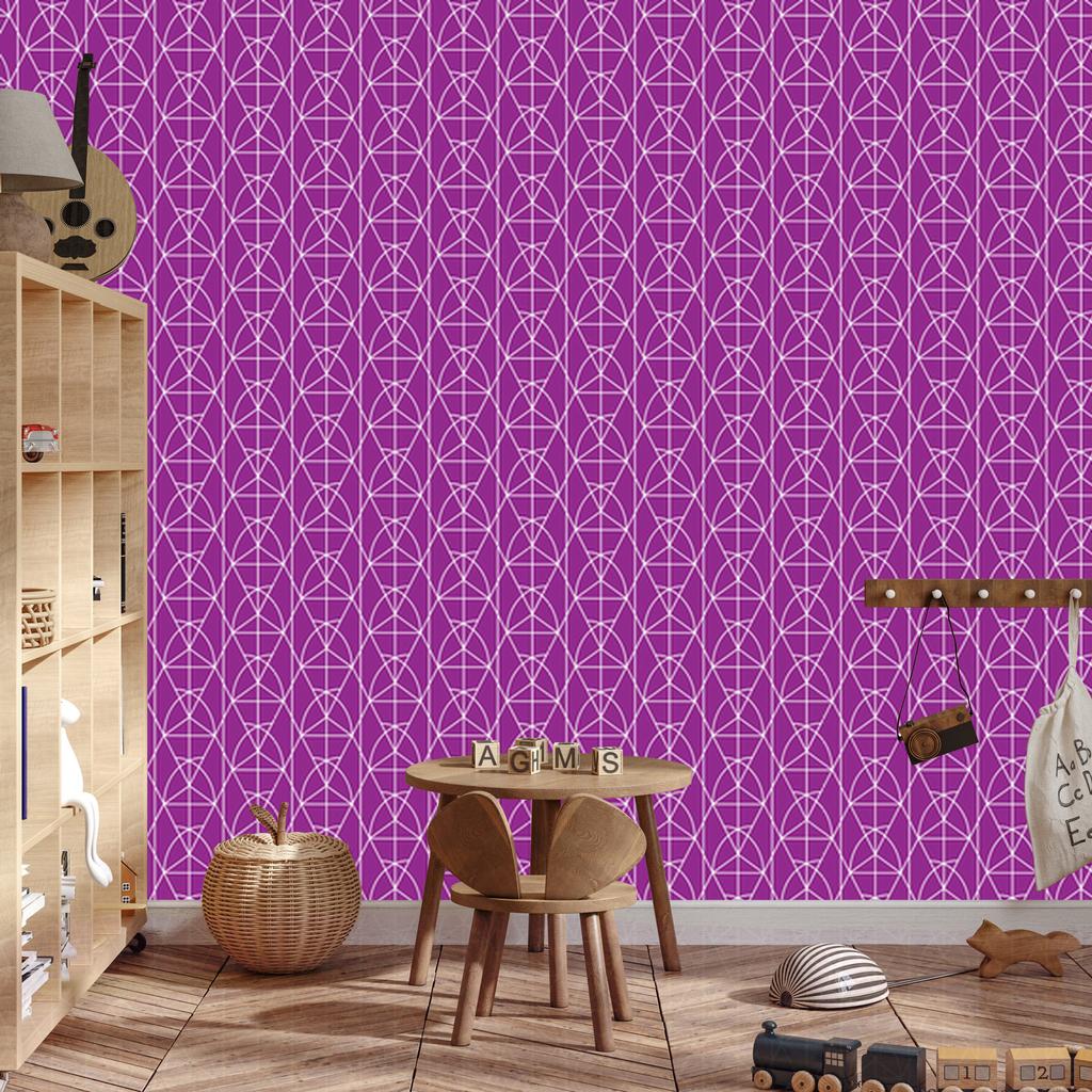 Purple Geometric Pattern Wallpaper for Living Room and Bedroom 50x1000
