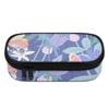 Student Pencil Case Simple Design 300D Polyester Full Zipper Closure with Mesh Pocket Removable Divider and Pen Slots for Students