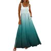 Ladies' Gradient Printed Summer Casual and Fashionable Sleeveless Long Dress