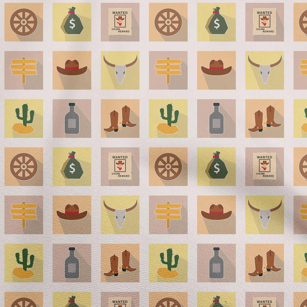 oneOone Bavlněný popelín Šedá látka Kovbojské šicí potřeby Potisk Šicí látka na metr 42 palců