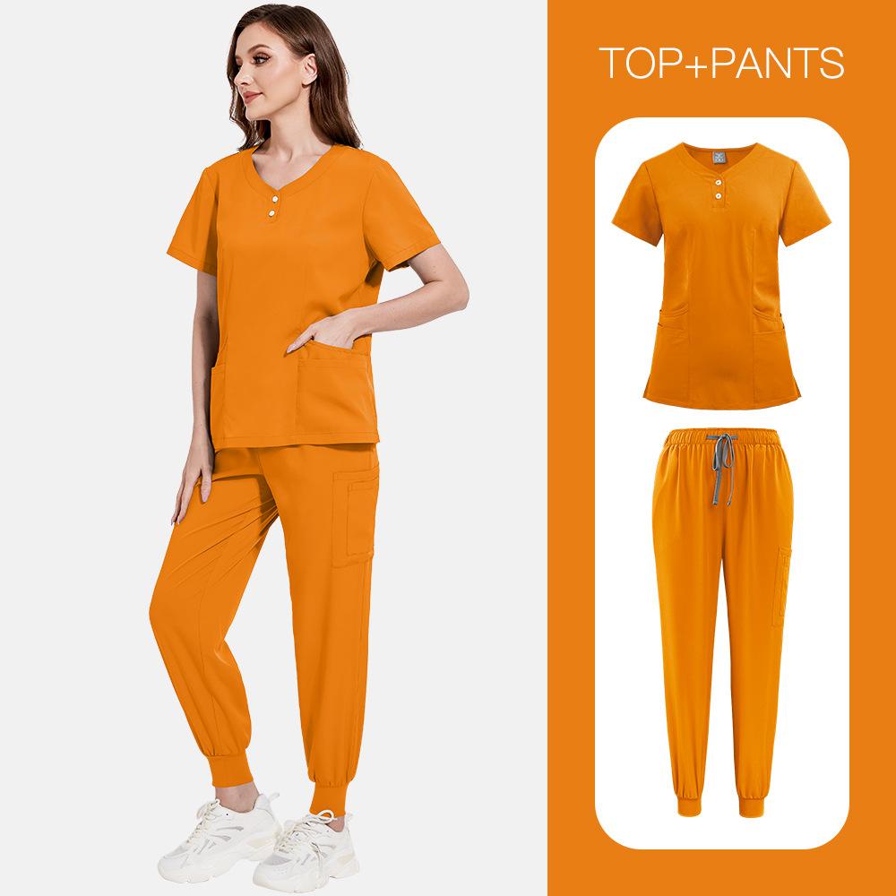 Elastic Medical Clothing Operating Room Short-Sleeved Hand-Washing Clothing Women'S Tops Work Clothing Nurse Clothing Doctor Hand-Brushing Clothing