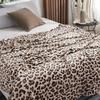 Super Soft Coral Fleece Flannel Blanket Leopard Stripe Printed Sofa Bedspread Plaid Design For Comfortable Home Living