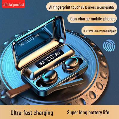 F9 M90 Pro Touch Fones de Ouvido Sem Fio Bluetooth 5.3 Duplos com Bateria e Display Digital