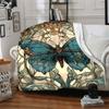 1pc Butterfly Garden Print Blanket   Lightweight Flannel Throw Blanket For Sofa, Bed, Living Room, Office, Outdoor Travel, Camping