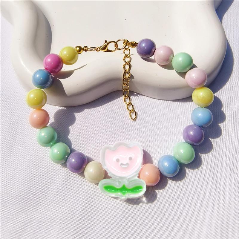 

Cool Bead Cat Collar Flower Strawberry Kitten Puppy Necklace Pet Necklace Scarf Ornament XL 35-40CM зелений