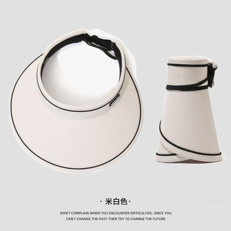 Summer Empty Top Sun Hat Outdoor Sun Protection Breathable Sun Hat Big Head Circumference Brim Fashionable Foreign Style Face Hat Children