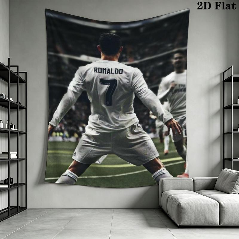 C Ronaldo Wall Tapestry Aesthetic Wall Hanging Printed Fabric Blanket Decorative Tapestries for Bedroom Living Room Home Decor