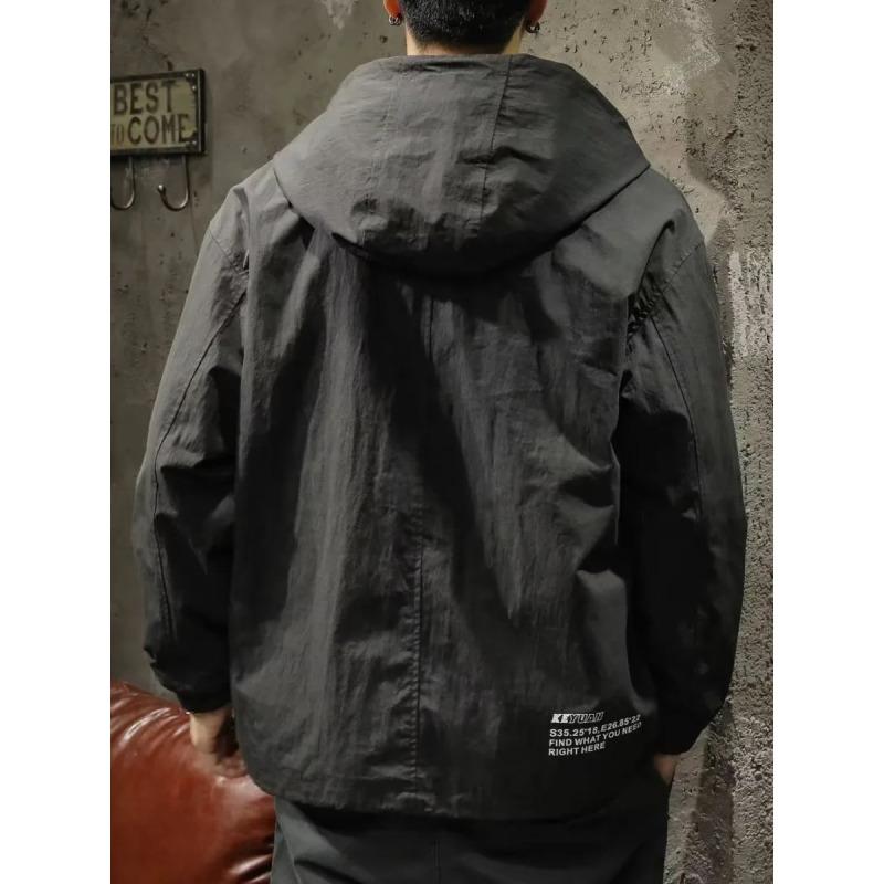 Men's Retro Hooded Jacket Loose Large Size Casual Pullover Jacket