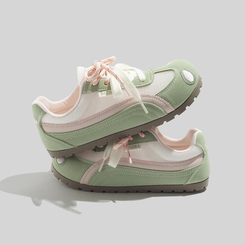 Korean Fashion Women's Shoes All-match Color Matching Dexun Shoes Double-lace Flat Sports Shoes Casual Forrest Gump Shoes