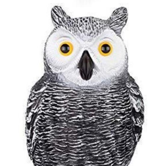 Plastic Owl Ornament Realistic Design Birds Scarecrow Owl Figure with Bright Yellow Eyes Birds Repellent Decorative Ornament