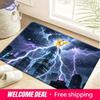 Pikachu Thunder Storm Cityscape Print Non-Slip Doormat Soft Floor Mat