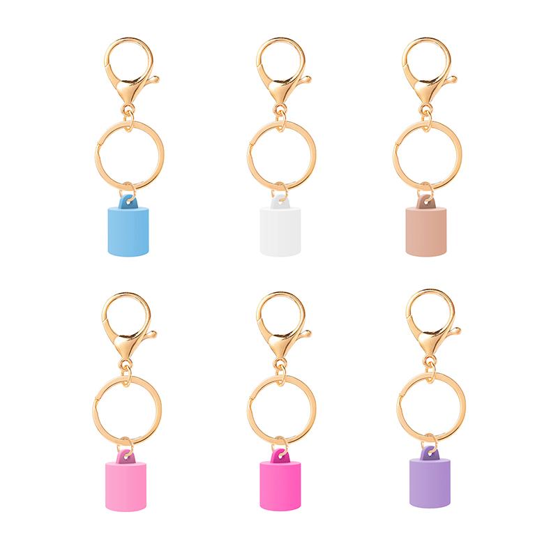1 Pcs Practical Silicone Keychain Cap Accessories Portable Durable Holder Keyring Compatible For Lipgloss Storage And Balm Cap