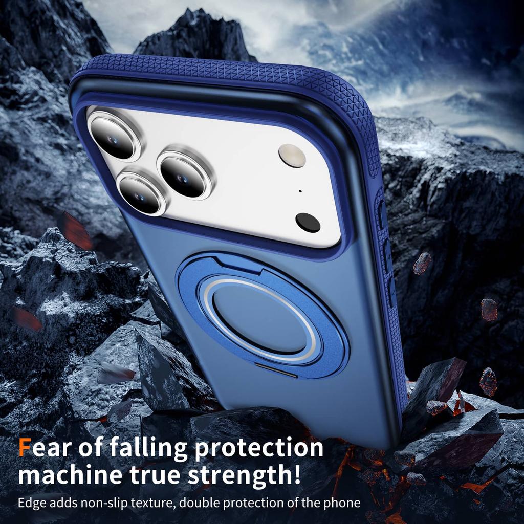 360 Magnetic Stand for iPhone 17/Air/16/15/14/13/12 Pro Max 11 Case, Fit for Magnetic Rotatable Ring Kickstand Slim Translucent