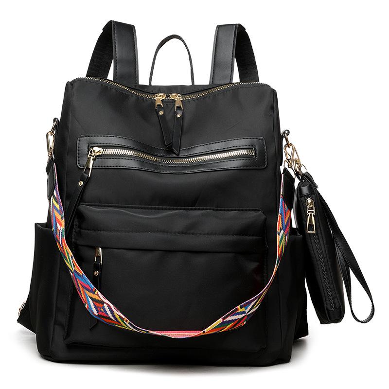 

Ретро рюкзак в корейском стиле, модный рюкзак, европейский и американский ретро-текстурный рюкзак, наклонная сумка, рюкзак большой вместимости чёрный