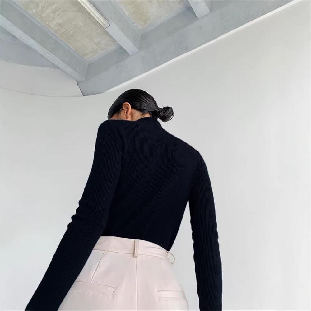 Women's Autumn & Winter Knit Chest-Revealing Long Sleeve Top - European and American Style