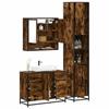 VidaXL Bathroom Furniture Set 3 Pcs Smoked Oak Wood, Bathroom Cabinet, Storage Cabinet of 3301112