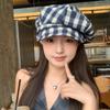 Thin Brim Plaid Beret Hat Irregular Octagonal Newsboy Peaked Hat Fashion Painter Artist Cap  Travel