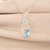 Sky Blue Topaz Gemstone 925 Sterling Silver Chain Pendent 1.47" Gift For Wedding PP-31-3