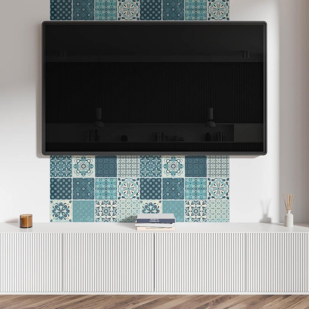 Naklejany Panel Winylowy Do Przedpokoju 120X60 Cm Wzory W Mozaice Geometrycznej