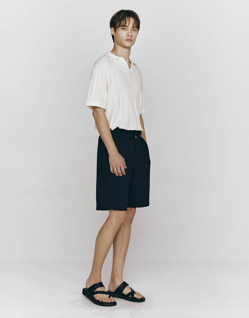 CONCEPTS1ONE Cotton Nylon Slit Neck Short Sleeve Knit Sweater 10055530/055530 [2Color]