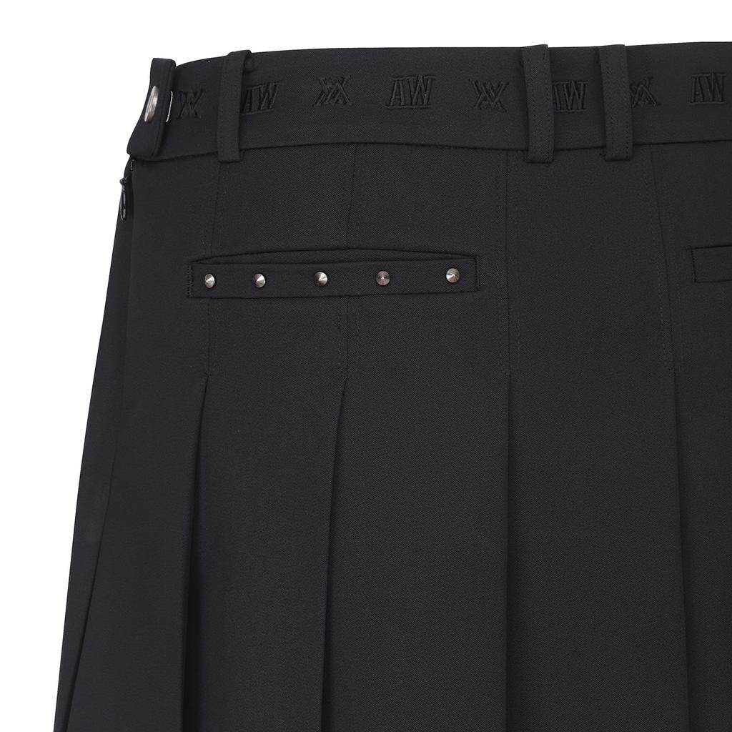 Anew Golf W Logo Band Point Pleats Sq_Bk