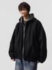 Unisex Cotton Hooded Jacket - American Style, Loose Fit for Fall & Winter