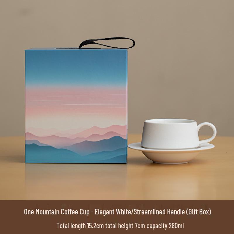 High-End Gradient Ceramic Coffee Cup & Saucer Set for Afternoon Tea