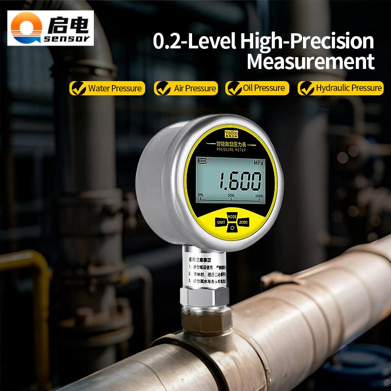 Digital Pressure Gauge 0.1bar/1bar/10bar Pressure Meter -100kpa -0.1-0.06Mpa Pressure Manometer 30bar Digital Pressure Gauge