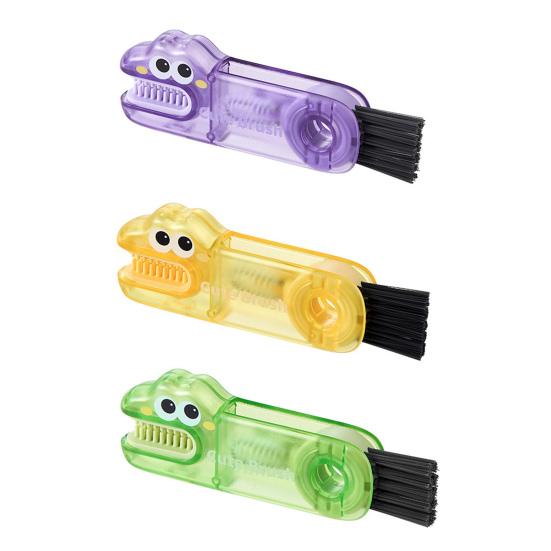 2/3Pcs 3 In 1 Cleaning Brushes Cartoon Design Food-Grade Anti-Slip Handle Gap Brush Portable Long Bristle Bottle Cleaner