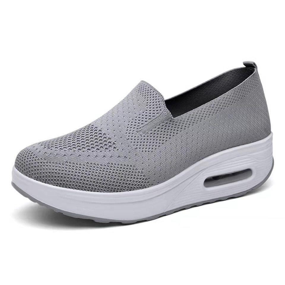 Women's Thick-Soled Air Cushion Dance Shoes - Soft, Comfortable Fly-Knit Rocker Design