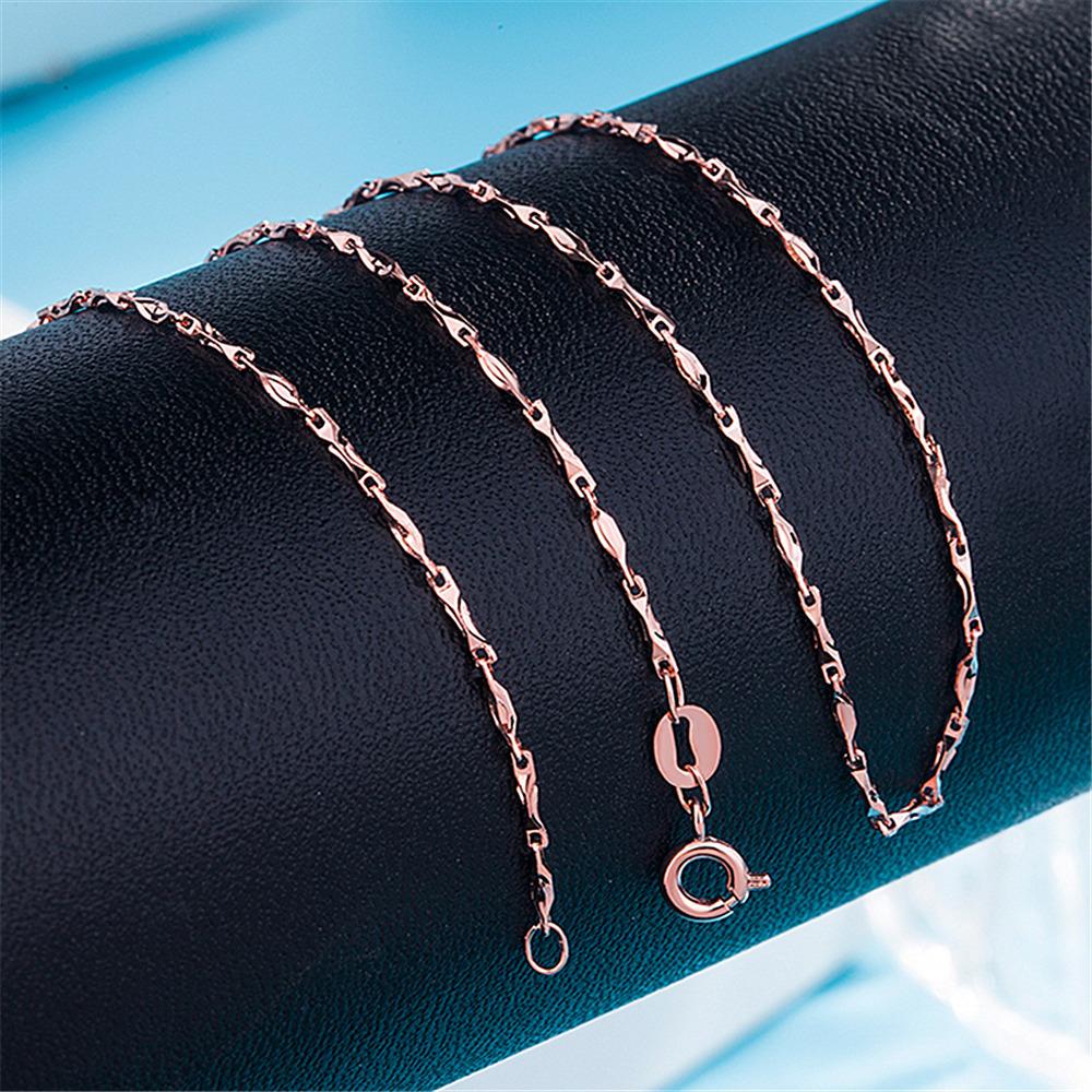 Women 'S Korean Version Of Silver Jewelry Short Clavicle Chain Retro Ingot Chain