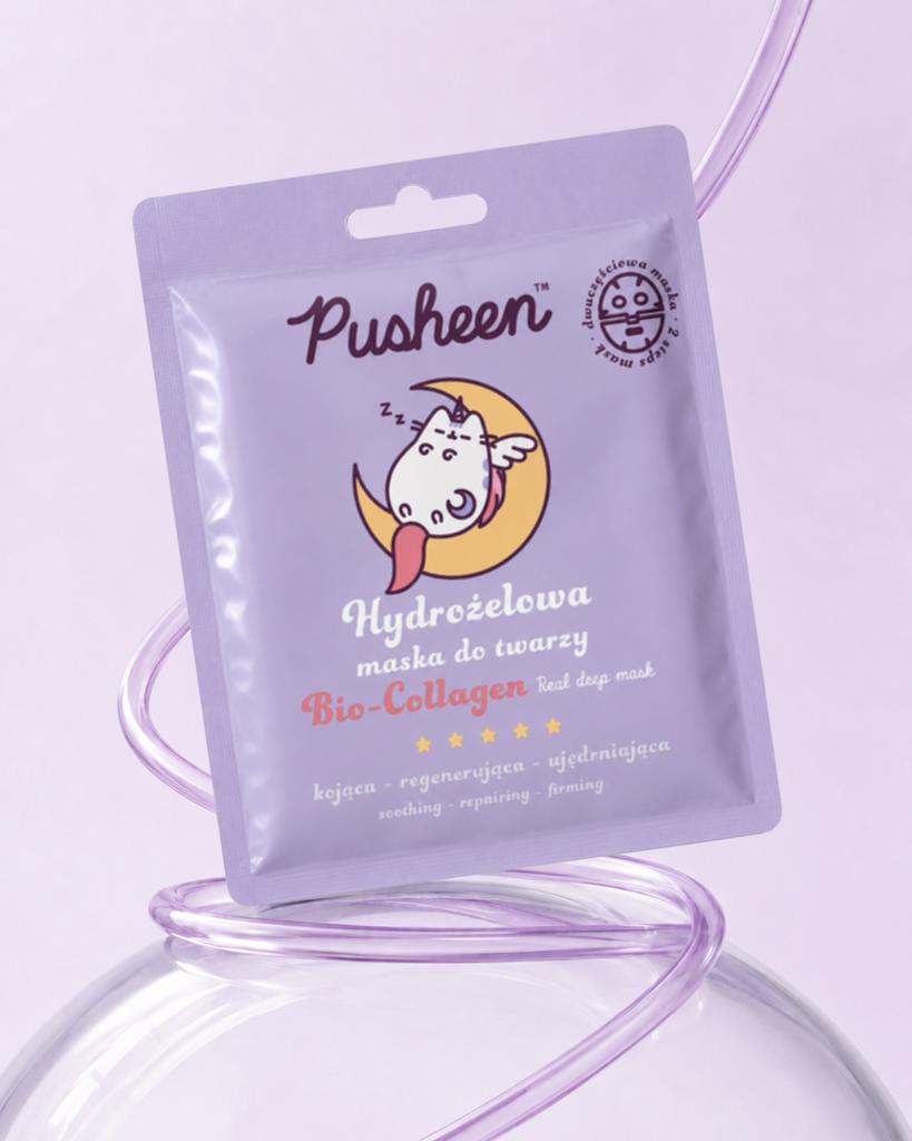 Pusheen Hydrogel Face Mask Bio-Collagen Real Deep Mask Regenerating Soothing 1 pc