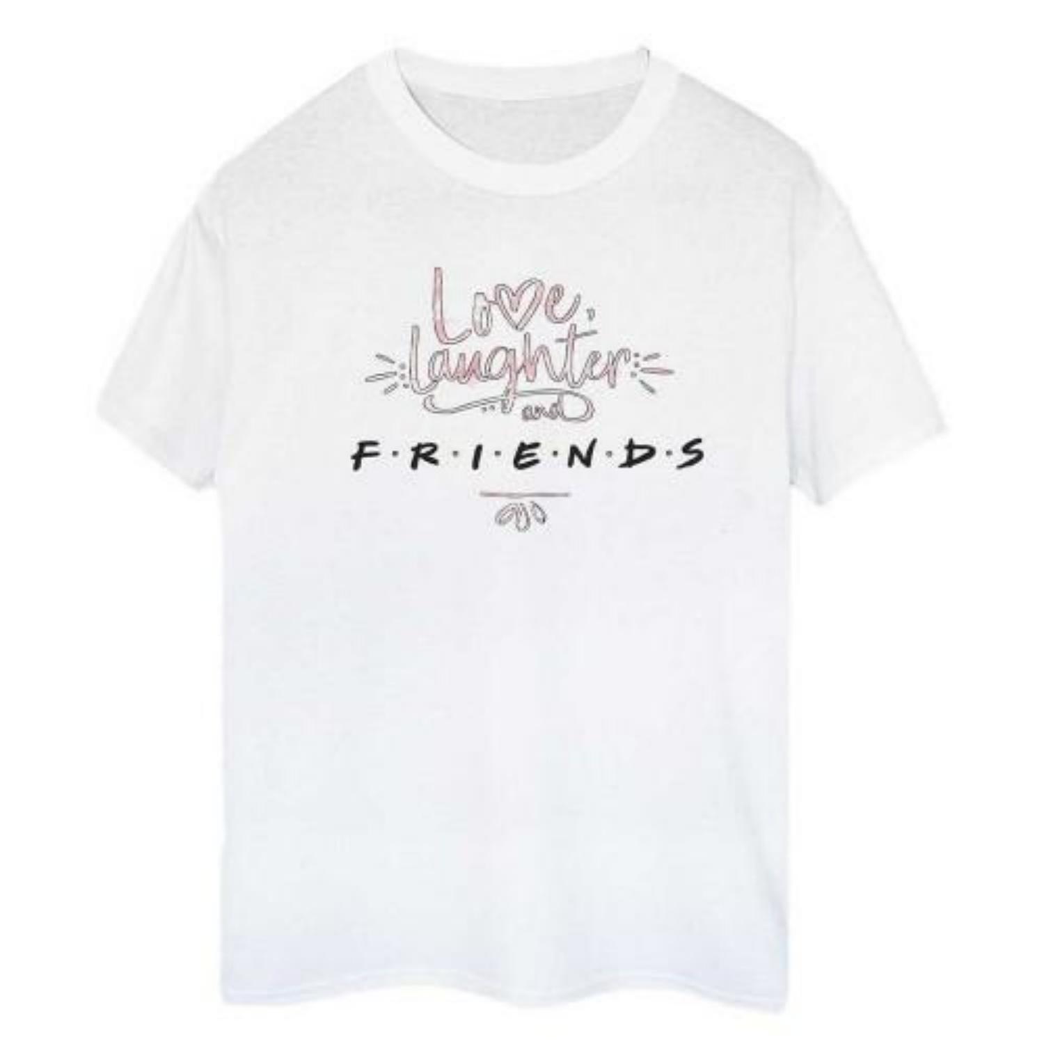 Friends Womens_Ladies Love Laughter Cotton Boyfriend T-Shirt XXXXL